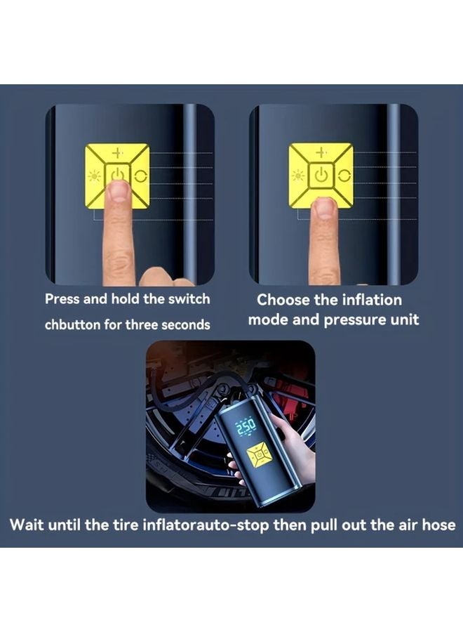 مضخة نفخ رقمية محمولة لضاغط الهواء للإطارات، بدء وتوقف تلقائي - Image 4